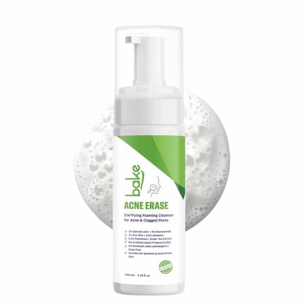 Bake Acne Erase Foaming Face Wash With 2% Salicylic & Niacinamide (100Ml)