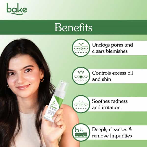 Bake Acne Erase Foaming Face Wash With 2% Salicylic & Niacinamide (100Ml)