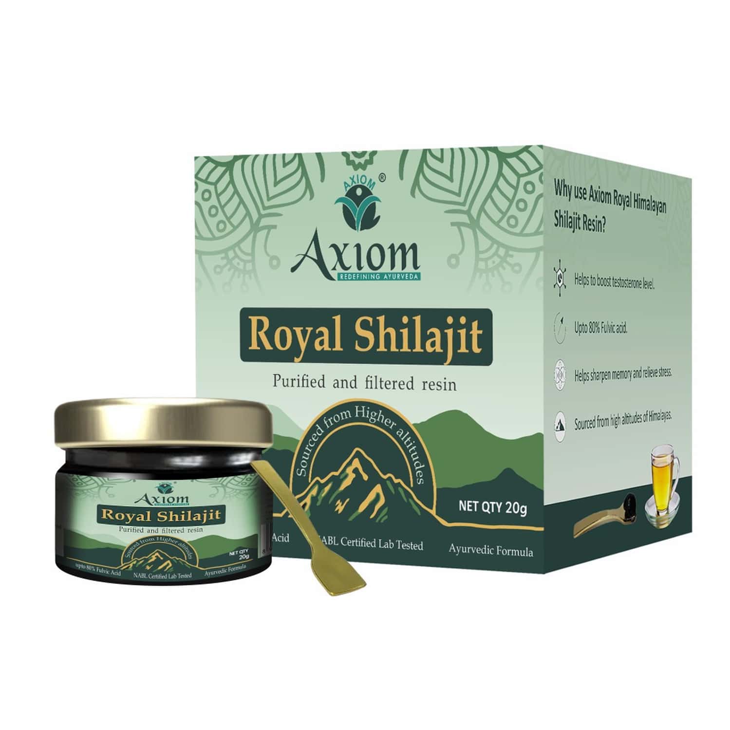 Axiom Royal Shilajit | Purified And Filtered Resin | Sourced From Higher Altitudes - 20g