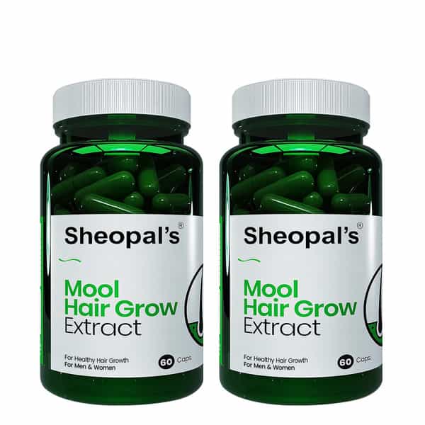 Sheopal's Mool Hair Grow Extract Promotos Healthy Growth | For Hair Growth | Unisex (60 Capsules)