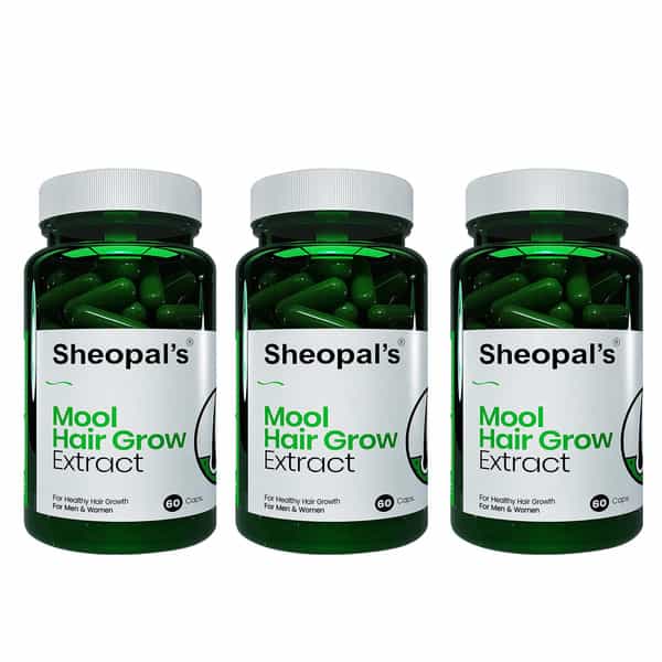 Sheopal's Mool Hair Grow Extract Promotos Healthy Growth | For Hair Growth | Unisex (60 Capsules)
