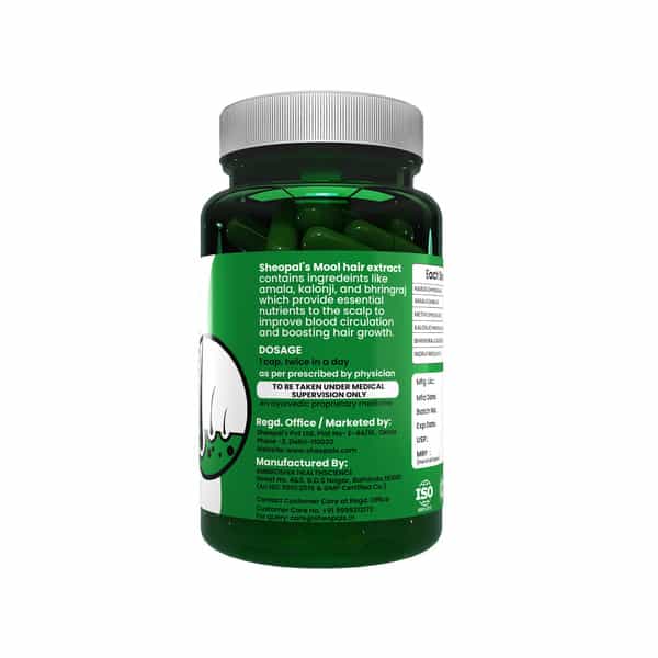 Sheopal's Mool Hair Grow Extract Promotos Healthy Growth | For Hair Growth | Unisex (60 Capsules)