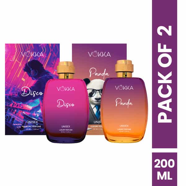 Vokka Disco & Panda 200 Ml | 2 X 100Ml Luxury Long Lasting Leather Perfume Gift Set For Men & Women