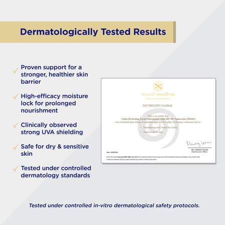 Undry Facial Moisturizer For Dry Skin 80Ml Moist For Face With Sunscreen Spf30 | Ceramide | Aloe