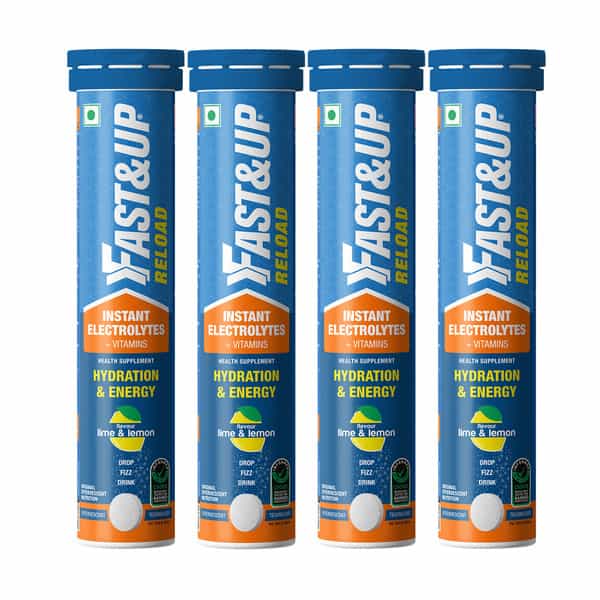 Fast&Up Reload Instant Hydration And Energy Drink - 80 Effervescent Tablets - Lime And Lemon Flavour
