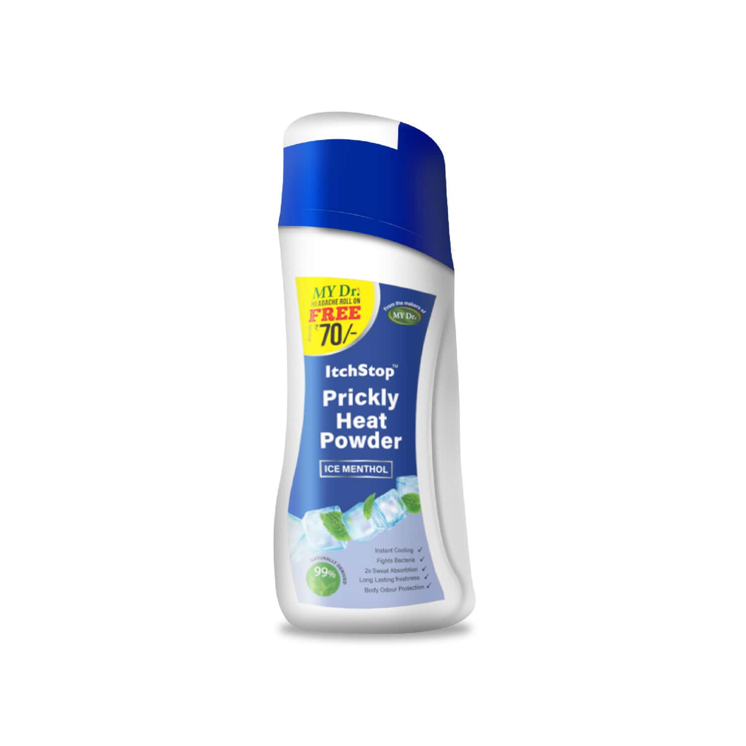 Itchstop Prickly Heat Powder Ice Menthol For Rashes & Sunburn Relief 150g Pack Of 2