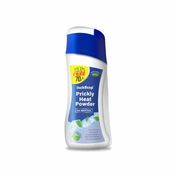Itchstop Prickly Heat Powder Ice Menthol For Rashes & Sunburn Relief 150G Pack Of 2
