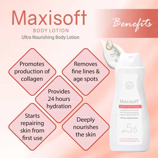 Maxisoft Body Lotion 200 Ml | With Aloe | Avocado & Butters | Ph 5.5 (Pack Of 2)