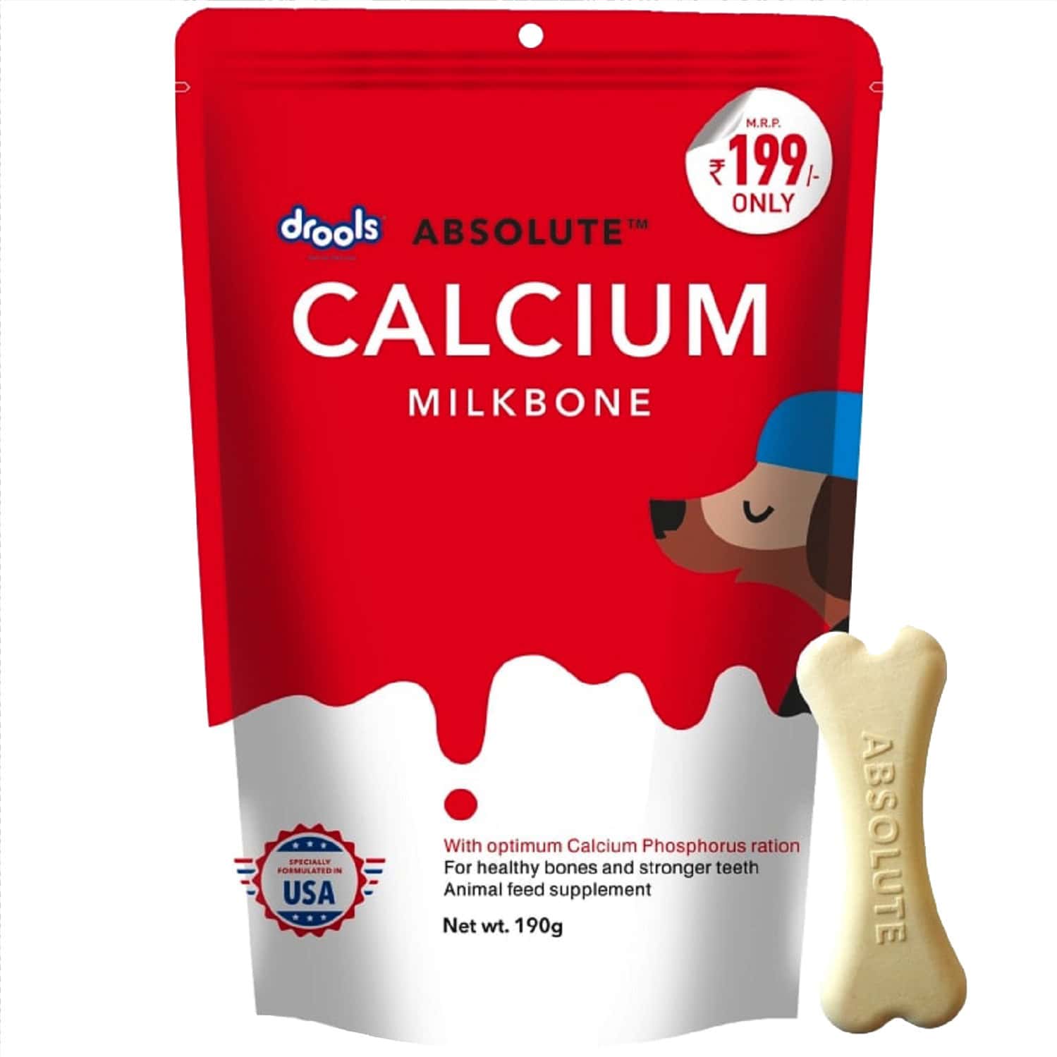 Drools Absolute Calcium Bone Pouch 190g