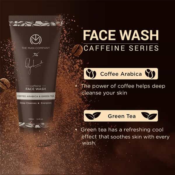The Man Company Caffeine Face Wash With Coffee Arabica And Green Tea - 100 Ml Tube