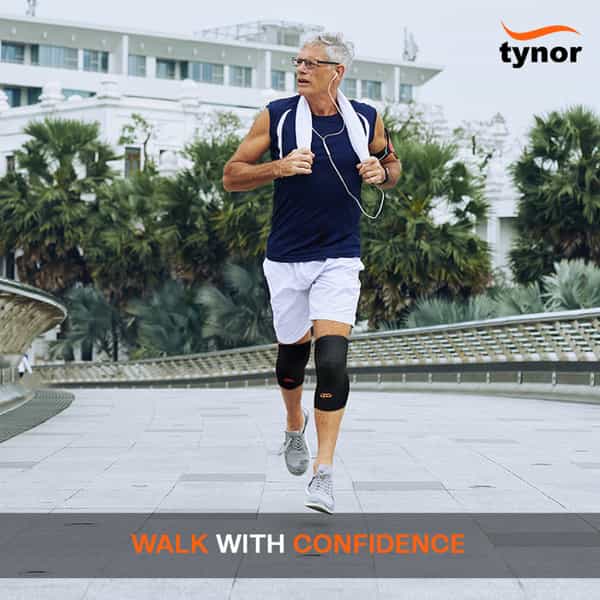 Tynor Knee Cap Air Black & Orange Large Pack Of 2