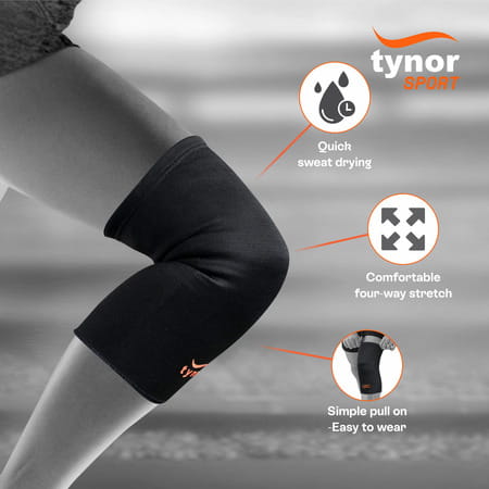 Tynor Knee Cap Air Black & Orange Large Pack Of 2