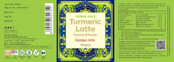 Herbal Hills Turmeric Latte - 100 Gms