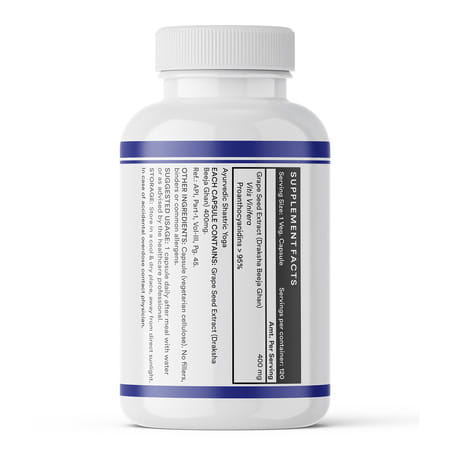 Inlife Grape Seed Extract (Proanthocyanidins > 95%) Antioxidant, 400 Mg - 120 Vegetarian Capsules