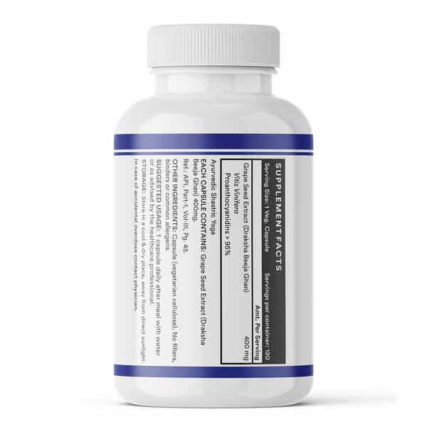 Inlife Grape Seed Extract (Proanthocyanidins > 95%) Antioxidant | 400 Mg - 120 Vegetarian Capsules