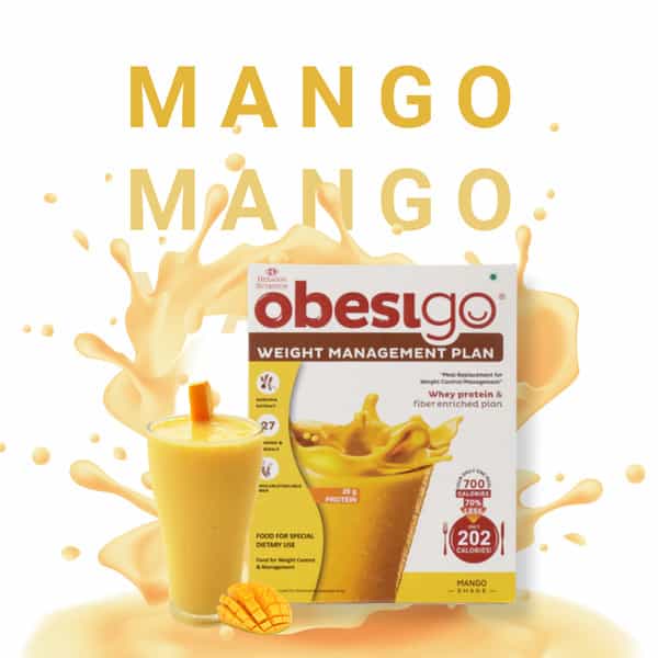 Obesigo | Best Meal Replacement Shake For Weight Loss (350Gm | 7 Sachets - Weekly | Mango Flavour)