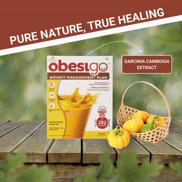Obesigo | Best Meal Replacement Shake For Weight Loss (350Gm | 7 Sachets - Weekly | Mango Flavour)