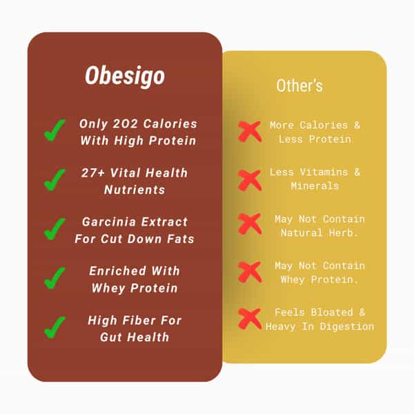 Obesigo | Best Meal Replacement Shake For Weight Loss (350Gm | 7 Sachets - Weekly | Mango Flavour)