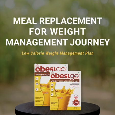 Obesigo | Best Meal Replacement Shake For Weight Loss (350gm | 7 Sachets - Weekly | Mango Flavour)