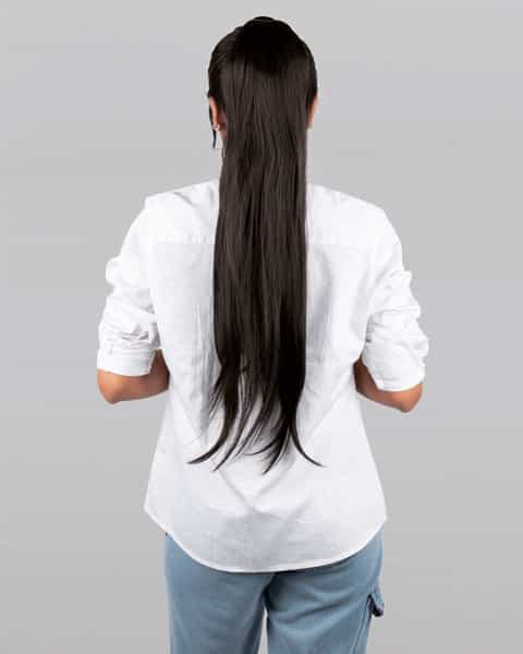 Streak Street Staright Dark Brown Ponytail
