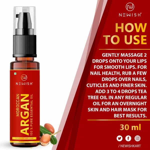 Newish Moroccan Argan Oil For Hair And Face 30Ml (Pack Of 2)