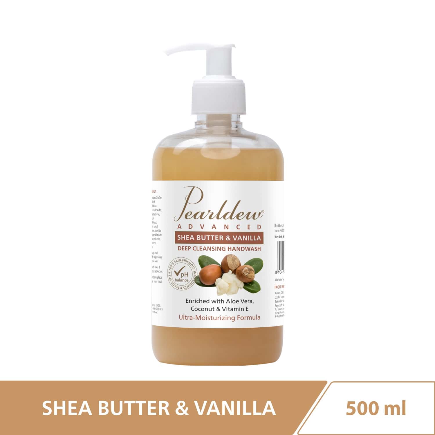Pearldew Shea Butter & Vanilla Hand Wash 500 Ml | Neem & Tulsi (Pack Of 4)