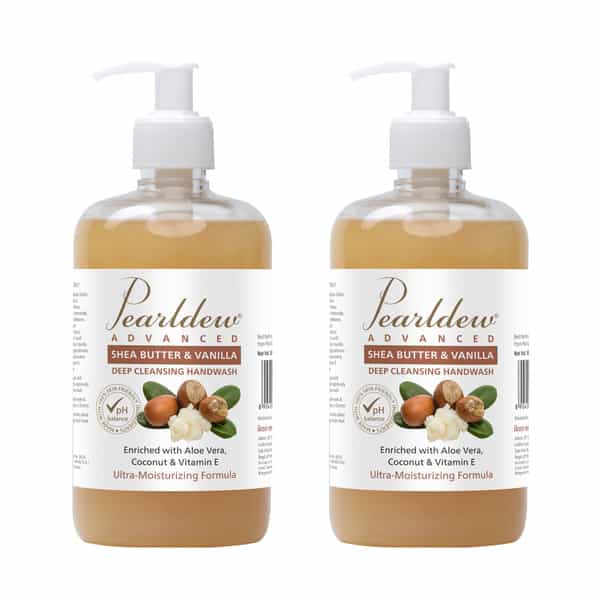 Pearldew Shea Butter & Vanilla Hand Wash 500 Ml | Neem & Tulsi (Pack Of 4)