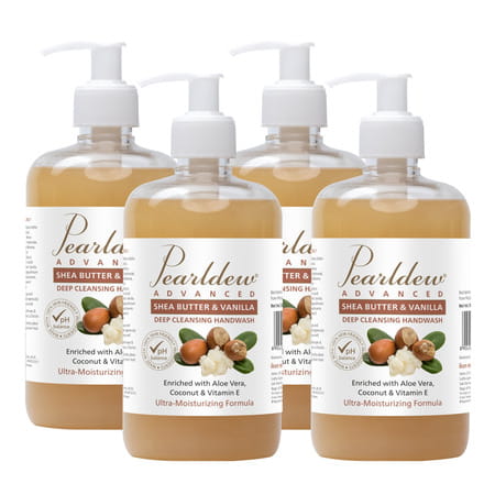 Pearldew Shea Butter & Vanilla Hand Wash 500 Ml | Neem & Tulsi (Pack Of 4)