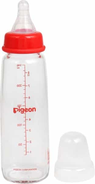 Pigeon Glass Feeding Bottle 240Ml Red With Add Nipple L