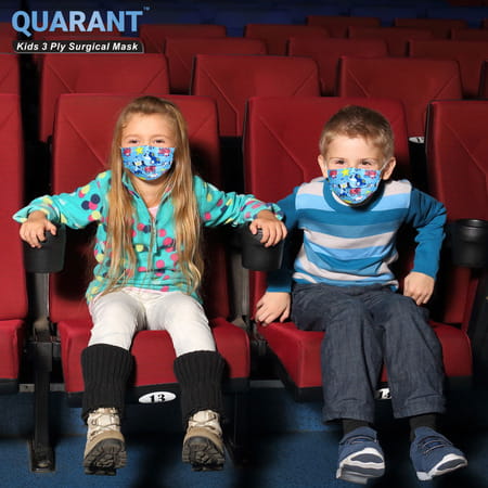 Quarant Kids 3 Ply Designer Surgical Face Mask For Boys & Girls Aged 5 To 12 Years - Pack Of 30