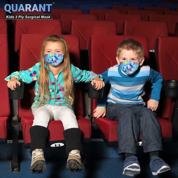 Quarant Kids 3 Ply Designer Surgical Face Mask For Boys & Girls Aged 5 To 12 Years - Pack Of 30