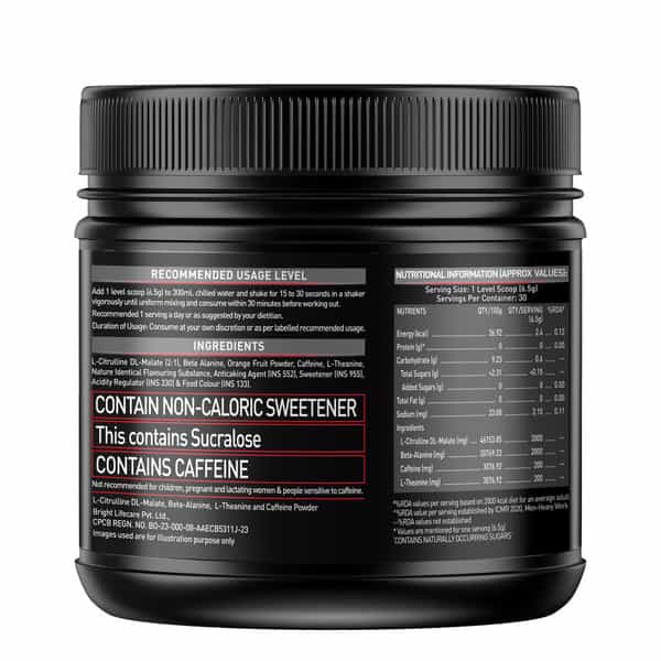 Muscleblaze Pre Workout 200 Xtreme | 3000Mg Citrulline Berry Bolt | 200 Gm