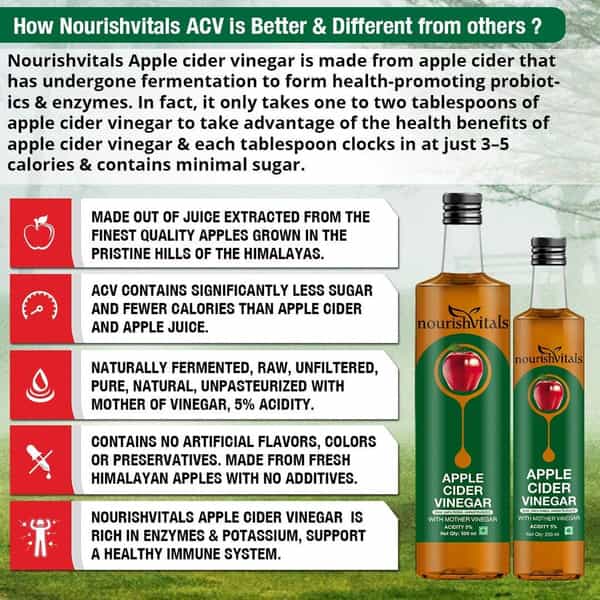 Nourishvitals Apple Cider Vinegar With Mother Vinegar - 250 Ml