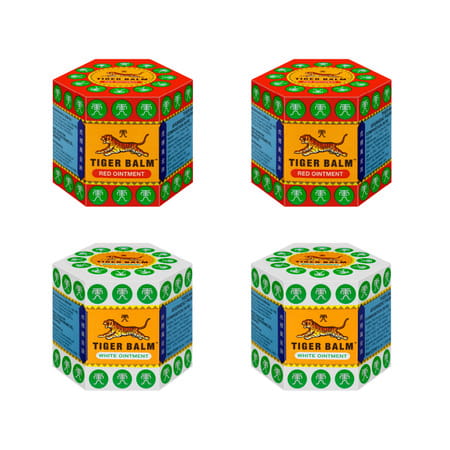 Tiger Balm Red & White Pain Relief Ointment Combo | 21ml (pack Of 4) 2 Red & 2 White