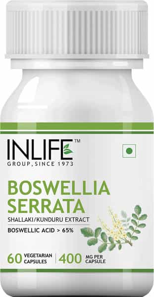 Inlife Boswellia Serrata Extract (Boswellic Acids > 65%) Joint Supplement 400 Mg - 60 Veg Capsules