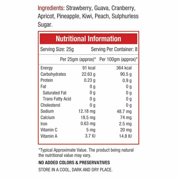 Nourishvitals Mixed Dried Fruits (Dehydrated Fruits) - 200Gm