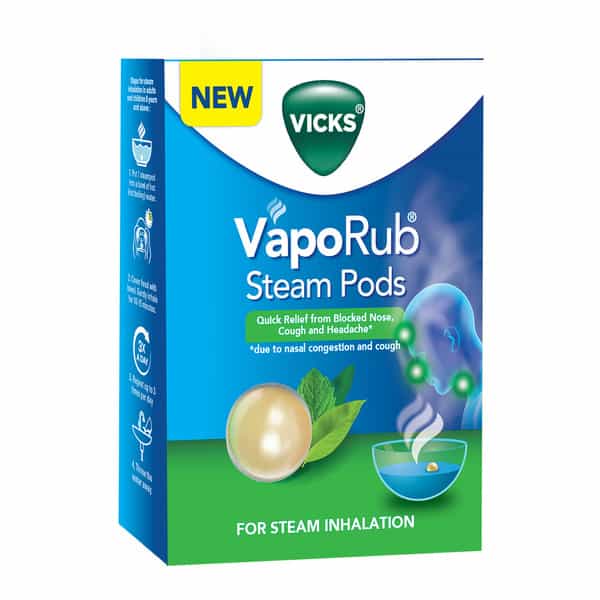 Vicks Vaporub Strip Of 4 Steam Pod Capsules