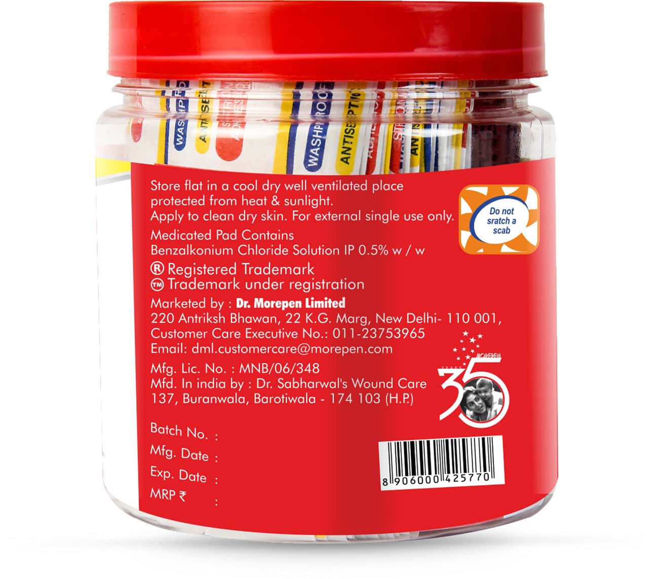 Buy DR. MOREPEN LATEX FREE WATERPROOF BANDAIDS 100 BAND AIDS Online