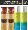 Ajmal 2 Wisal Dhahab For Men And 2 Distraction For Men & Women Deodorants Each 200Ml Combo Pack Of 4