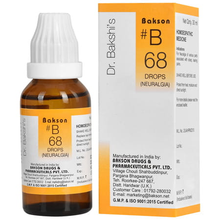 Dr Bakshi'S Bakson Homoeopathy B68 Neuralgia Drops 30 Ml
