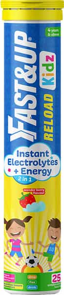 Fast&Up Reload Kids Essential Electrolytes-Instant Energy&Hydration-Wonder Berry Flavour(25 Tablets)