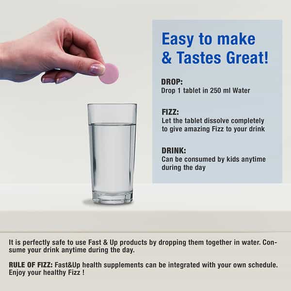 Fast&Up Reload Kids Essential Electrolytes-Instant Energy&Hydration-Wonder Berry Flavour(25 Tablets)