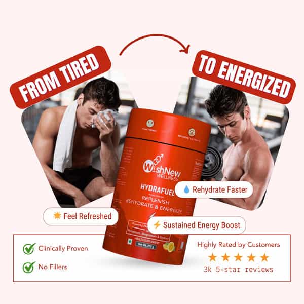 Wishnew Wellness Hydrafuel: Prime Electrolyte Energy Drink Boost Energy Tangy Orange Pack Of 2