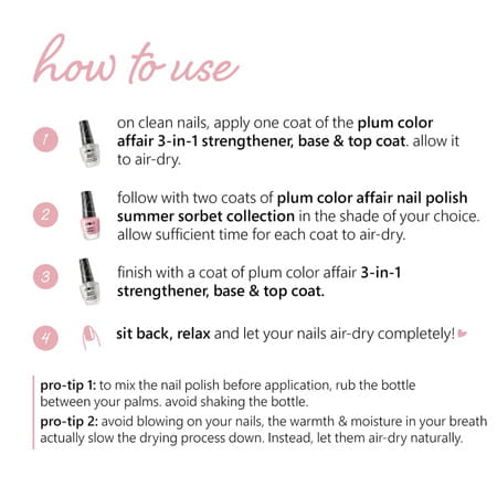 Plum Color Affair Nail Polish Summer Sorbet Collection Strawberry 11 Ml