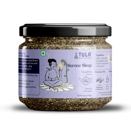 Tula Wellbeing Serene Sleep Infusion Herbal Tea | 100% Natural | Honey & Mint | 100g | 50 Servings