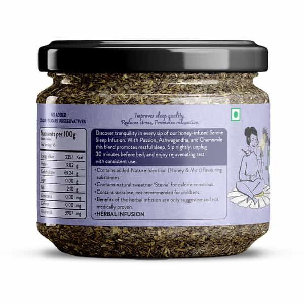 Tula Wellbeing Serene Sleep Infusion Herbal Tea | 100% Natural | Honey & Mint | 100G | 50 Servings