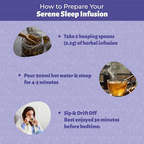 Tula Wellbeing Serene Sleep Infusion Herbal Tea | 100% Natural | Honey & Mint | 100G | 50 Servings
