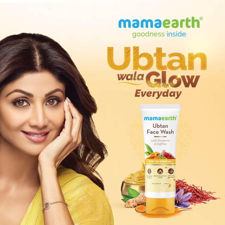 Mamaearth Ubtan Face Wash With Turmeric & Saffron For Tan Removal Tube Of 100ml