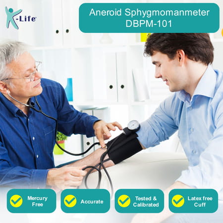 K-Life Aneroid Manual Sphygmomanometer & Pressure Gauge Blood Pressure Machine Bp Monitor (Black)
