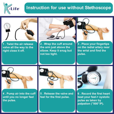 K-Life Aneroid Manual Sphygmomanometer & Pressure Gauge Blood Pressure Machine Bp Monitor (Black)